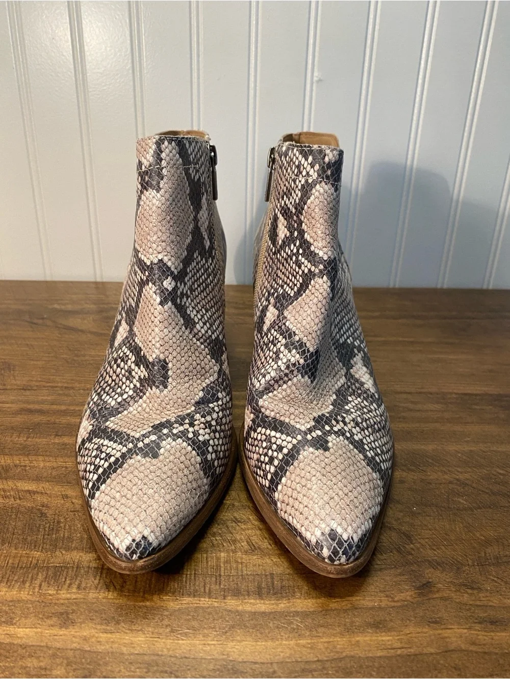 Lucky Brand - Women’s size 8.5 - Leather Upper - Faux Snake-Print Ankle Boots
